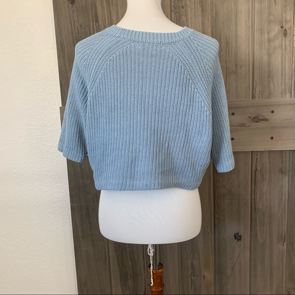LA Hearts Powder Blue Crop Sweater - Picture 4 of 4